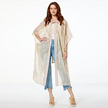 "As Is" Vince Camuto Jewel Print Open Front Duster