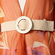"As Is" Vince Camuto Printed Duster and Stretch Belt Set