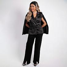 "As Is" VIVICA A. FOX Collection Cape Jacket with Rhinestones