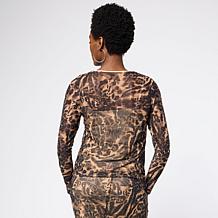 "As Is" Vivica A. Fox Collection Cowl Neck Top with Rhinestones