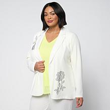 "As Is" Vivica A. Fox Collection Luxe Knit Embellished Blazer 
