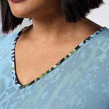 "As Is" Vivica A. Fox Collection Overlay Mesh Flutter-Sleeve Top