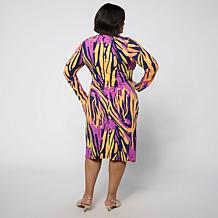 "As Is" Vivica A. Fox Collection Signature Ruched Knit Midi Dress