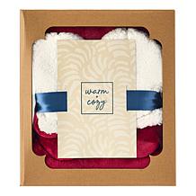 "As Is" Warm & Cozy 60 x 80 Plush Throw and Bootie Gift Set