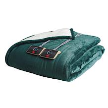 "As Is" Warm & Cozy Flannel Sherpa Heated Blanket - Queen