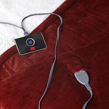 "As Is" Warm & Cozy Flannel Sherpa Heated Blanket - Queen