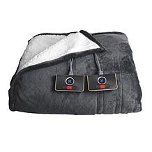 "As Is" Warm & Cozy Plush to Sherpa Heated Blanket - King