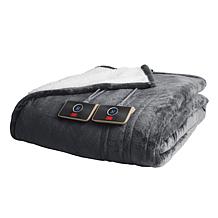 "As Is" Warm & Cozy Plush to Sherpa Heated Blanket - Twin