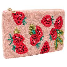 "As Is" Wildflower San Tropez Beaded Cosmetic Coin Pouch
