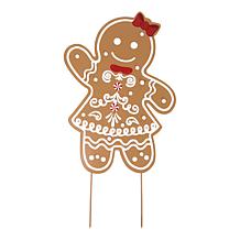 "As Is" Winter Lane Single Lit Gingerbread Stake
