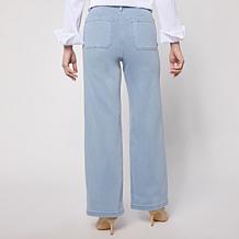 "As Is" WynnDenim Wide Leg Twill Pant with Patch Pockets