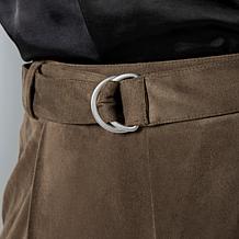 "As Is" WynneCollection Belted Faux Suede Pant
