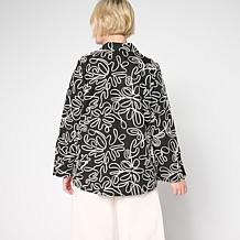 "As Is" WynneCollection Cotton Novelty Button-Down Shirt