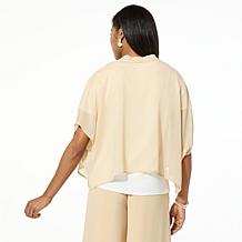 "As Is" WynneCollection Dolman Sleeve Chiffon Shrug