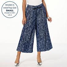 "As Is" WynneCollection Metallic Denim Jacquard Pant