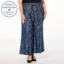 "As Is" WynneCollection Metallic Denim Jacquard Pant