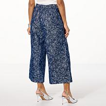 "As Is" WynneCollection Metallic Denim Jacquard Pant