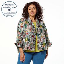 "As Is" WynneCollection Occasion Floral Jacquard Summer Jacket