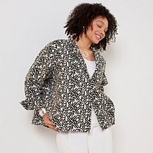 "As Is" WynneCollection Occasion Floral Jacquard Summer Jacket