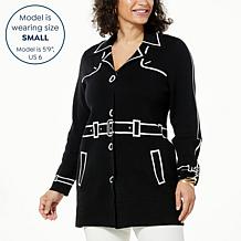 "As Is" WynneCollection SoftKNIT Trompe L'oeil Trench Topper