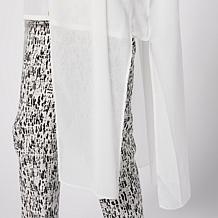 "As Is" WynneLayers Chiffon Cap-Sleeve Collared Duster