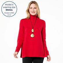 "As Is" WynneLayers Kiss of Cashmere Butterfly Turtleneck Sweater