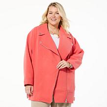 "As Is" WynneLayers Long Sleeve Melton Biker Jacket