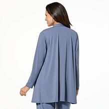 "As Is" WynneLayers Matte Jersey Cardigan with Draped Pockets