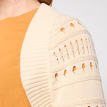 "As Is" WynneLayers Open Stitch 3/4-Sleeve Please Shrug