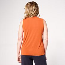 "As Is" WynneLayers Peached Jersey Funnel Neck Sleeveless Top