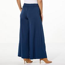"As Is" WynneLayers Woven Crepe Wide-Leg Pant with Lace-Up Detail