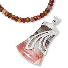 "As Is"Jay King Multicolor African Rainbow Chalcedony Pendant Necklace