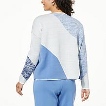 "As Is"WynneCollection SoftKNIT Geometric Pattern Unstructured Sweater