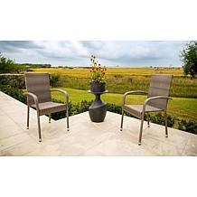 Aspect Living Morgan Outdoor Wicker Chair 2-Pack - Weathered Gray