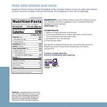Augason Farms 30oz Freeze-Dried Shredded Colby Cheese - 107 Servings