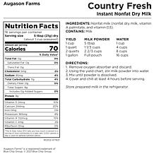 Augason Farms 4pk Country Fresh Instant Dry Milk - 64 Servings