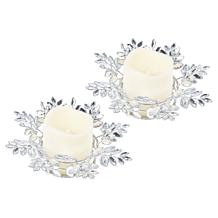 august & leo Jeweled Leaf Candle Holder - Set of 2