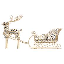 august & leo Jeweled Reindeer and Sleigh Set