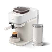 Automatic Espresso Machine and Milk Frother Bundle, White