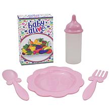 Baby Alive Doll Highchair 6-Piece Set - Green, Pink, Hearts