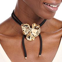 Badgley Mischka Alloy 32-1/2" Molten Lily Design Drop Cord Necklace