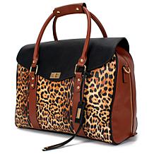 badgley mischka leopard travel tote weekender bag