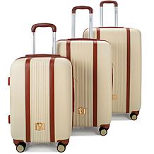 Badgley Mischka Mia 3-Piece Expandable Retro Luggage Set