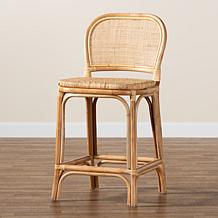 bali & pari Adrena Modern Bohemian Rattan Counter Stool