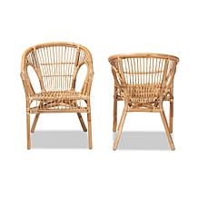 bali & pari Alleta Modern Bohemian 2-Piece Dining Chair Set