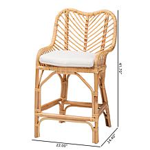 bali & pari Arween Modern Bohemian Rattan Counter Stool
