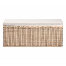 bali and pari Barid Rattan Storage Bench with Large Cushion 