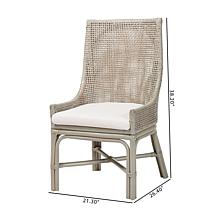 bali and pari Bella Rattan Dining Chair with Cushion