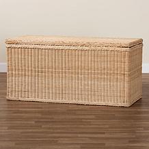 bali and pari Caden Rattan Storage Bench with Lid