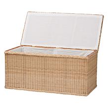 bali and pari Caden Rattan Storage Bench with Lid